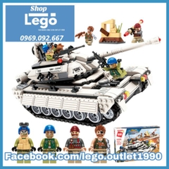 [430 hình] Xếp hình Mô hình xe tăng liên hiệp quốc U.N trắng SWAT mới nhất Lego Minifigures Quân sự Enlighten 3206