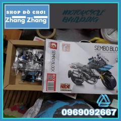 Xếp hình Motor BMW R1200Gs mới nhất 255 hình có hộp đầy đủ Lego Minifigures Sembo Block 701108