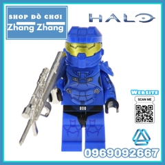 Xếp hình chiến binh Halo Guardians vũ khí mạ crom kèm áo giáp sáng bóng phiên bản đặc biệt Lego Minifigures Kopf KF6043