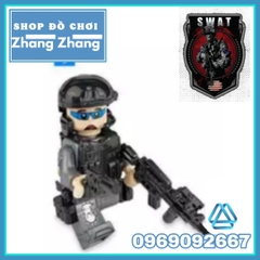 Xếp hình lực lượng đặc nhiệm phản ứng nhanh SWAT Mỹ đầy đủ phụ kiện Lego Minifigures 820024 no.820024