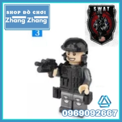 Xếp hình lực lượng đặc nhiệm phản ứng nhanh SWAT Mỹ đầy đủ phụ kiện Lego Minifigures 820024 no.820024