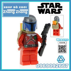 Xếp hình Star Wars Mace Windu Luminara Darth Malgus  Naboo Guard Jango Fett Trooper Lego Minifigures Pogo PG8095
