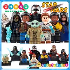 Xếp hình Rey - Finn - Kylo Renn - Dark Rey - Lando - Chewbacca - Emperor Palpatine - Baby Yoda Lego Minifigures WM6081