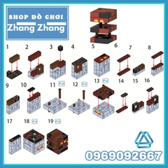 Đồ chơi xếp hình Minecraft trong Mine Blocks gồm Elder Guardian - Iron Golem - Big Magma Cube Minifigures Lele B041 046