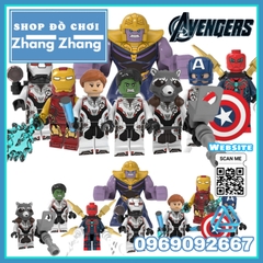 Xếp hình Captain America - Black Widow - Hulk Rocket Racoon - Iron Man War Machine - Spider Man Lego Minifigures PG8251