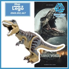 [29cm] Xếp hình công viên khủng long bạo chúa kỷ Jura Isla Nublar Tyrannosaurus Rex Lego Minifigures YG77080