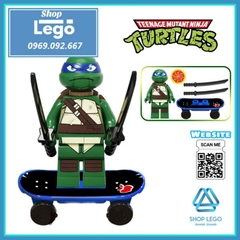 Xếp hình Ninja rùa teenage mutant ninja turtles gồm Leonardo - Raphael - Donatello Lego Minifigures Kopf KF6125