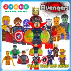 Xếp hình Groot Avengers War Machine Thor Thanos Endgame Captain America Hulk Dr.Strange Lego Minifigures Pogo PG8226
