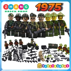 Xếp hình Bộ đội Việt Nam Việt Cộng chống Mỹ cứu nước 1975 đi kèm rất nhiều phụ kiện vũ khí Lego Minifigures DIY D71010