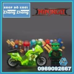 Xếp hình Ninjago motor kèm Kai - Lloyd - Jay - Nya Lego Minifigures Decool 10029-10034