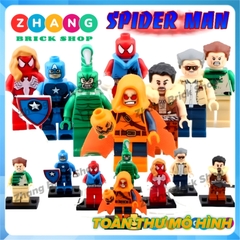 Xếp hình Spider-Man Scorpion Sandman Kraven Hobgoblin Stan Lee Captain American Lego Minifigures POGO PG8017