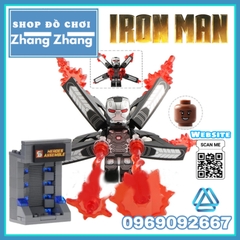 [129 hình] Xếp hình Người sắt Iron man Tủ trưng bày giáp Full Tủ + Hiệu ứng + Cánh) Lego Minifigures SY Sy1169