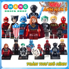 Xếp hình Marvel Spider-Man Wolverine Supergirl Captain America Human Torch Joker Zoom Daredevil Lego Minifigures SY678