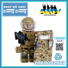 Đồ chơi xếp hình Tiểu đoàn Azov Ukraine chiến đấu với quân đội Nga Minifigures M8019