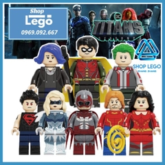 Đồ chơi Xếp hình Biệt đội Titans Superboy Dove Hawk Aqualad Wonder Girl Raven Robin Beast Boy Minifigures Kopf KF6114