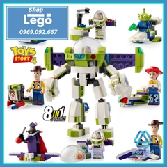 Xếp hình Câu chuyện đồ chơi Toys Story 4 Woody - Buzz - Jessie - Green Alien - Sarge - Zurg Lego Minifigures SY6699