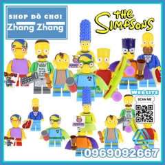 Đồ chơi xếp hình Gia đình Simsons Bartman - Marge Homer Nelson - Flanders Bart Milhouse Kopf KF6039