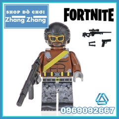 Xếp hình Fortnite Sky Fox - Vanguard - Burnout - Sledgehammer - White Suit Lego Minifigures Kopf KF6058