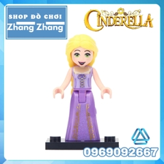 Xếp hình Lọ Lem Alana - Ariel - Cinderella - Fairy Godmother - Rapunzel - Elsa Lego Minifigures Lele F010 017