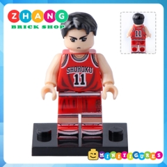 Xếp hình Bóng rổ Slam Dunk Hanamichi - Akagi - Miyagi - Rukawa - Haruko - Ayako Lego Minifigures POGO PG8092