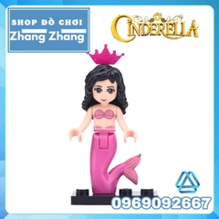 Xếp hình Lọ Lem Alana - Ariel - Cinderella - Fairy Godmother - Rapunzel - Elsa Lego Minifigures Lele F010 017