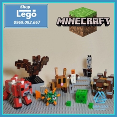 Xếp hình Minecraft Mooshroom - Slimes - Bat - Pillager - Snow Golem - Ravager - Guardian Lego Minifigures Xinh X0298