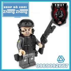 Xếp hình lực lượng đặc nhiệm phản ứng nhanh SWAT Mỹ đầy đủ phụ kiện Lego Minifigures 820024 no.820024