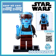Đồ chơi xếp hình Star War Luke Skywalker Han Solo Ahsoka Tano Aayla Secura Satele Shan Minifigures POGO PG8034