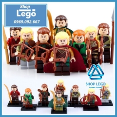 Xếp hình Haldir - Tauriel - Legolas - Mirkwood Elf Chief - Legolas - Elrond Lego Minifigures Pogo PG8027