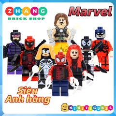 Xếp hình Whiplash - Spider-Girl - Tarantula - Paladin - Ultimate Deadpool Siêu anh hùng Lego Minifigures POGO PG8057