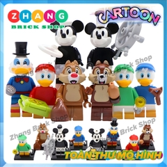 Xếp hình hoạt hình Mickey - Minnie - Louie - Deway - Mc Duck- Huey - Chip - Dale Lego Minifigures WM6066
