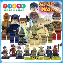 Đồ chơi Xếp hình Star Wars Skywalker - Han Solo - Yoda Admiral  - Rebellion - Sabine - Rose - Jabba Minifigures POGO PG8115