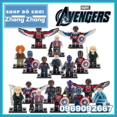 Xếp hình Winter Soldier - Agent 13 - Baron Zemo - US Agent - Batroc - Falcon Battlestar Lego Minifigures Xinh X0313