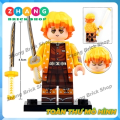 Xếp hình Kimetsu No Yaiba trong Demon Slayer gồm Tanjiro - Nezuko - Akaza - Zenitsu - Inosuke Lego Minifigures WM6116