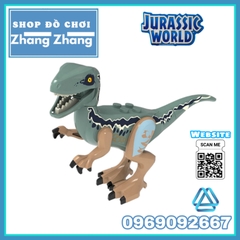 Xếp hình Công viên khủng long - Jurassic Park - Dilophosaurus - Velociraptor - Stygimoloch Lego Minifigures POGO PG8239