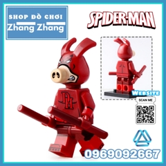 Xếp hình Lego Lợn Spider man Iron man Hulk Ant-man deadpool Captain America Marvel Lego Minifigures Koruit KT1023