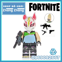 Xếp hình Fortnite Sky Fox - Vanguard - Burnout - Sledgehammer - White Suit Lego Minifigures Kopf KF6058