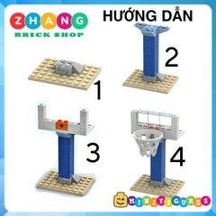Xếp hình Bảng và rổ bóng rổ Basketball 🏀 dùng để ráp Lego Minifigures