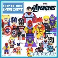 Xếp hình Spider Man Joker Harley Quinn Hawkeye UsAgent Drax Captain America Superman Red Lego Minifigures POGO PG8126