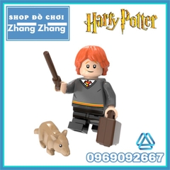 Đồ chơi xếp hình Harry Potter - Ron Weasley - Susan Bones - Argus Filch Minifigures POGO PG8178