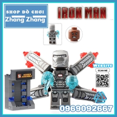 [129 hình] Xếp hình Người sắt Iron man Tủ trưng bày giáp Full Tủ + Hiệu ứng + Cánh) Lego Minifigures SY Sy1169