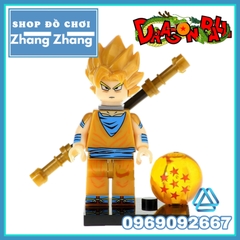 Xếp hình Dragon Ball Z Son Goku SSJ2 Trong 7 viên ngọc rồng Lego Minifigures Kopf KF389