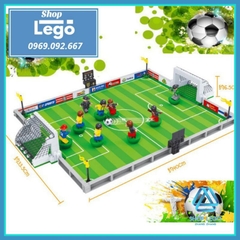 Xếp hình sân bóng đá World Cup 2022 mới nhất đầy đủ khung thành Lego Minifigures J25590