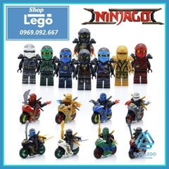 Xếp hình Ninjago nhân vật Zane - Kai - Jay - Cole Nya - Lloyd tặng kèm xe moto Lego Minifigures LeLe 31050