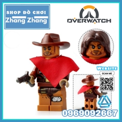 Xếp hình Over Watch D.Va Reinhardt Wihelm Jesse Mccree Reaper Soldier 76 Shimada Hanzo Mercy Lego Minifigures Xinh X0230