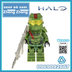 Xếp hình chiến binh Halo Guardians vũ khí mạ crom kèm áo giáp sáng bóng phiên bản đặc biệt Lego Minifigures Kopf KF6043