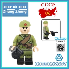 Đồ chơi xếp hình lính hồng quân Liên Xô Viết trong thế chiến II Minifigures JR001-004