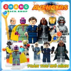 Xếp hình Nick Fury Vision Maria Hill Iron Man Ultimate Ultron Baron Strucker Lego Minifigures  Decool 0223-0228