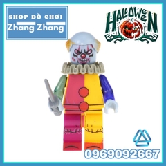 Đồ chơi xếp hình Halloween kinh dị scarecrow witch pumpkin vampire clown Minifigures POGO PG8171