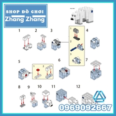 Đồ chơi xếp hình Minecraft trong Mine Blocks gồm Ghast - Polar Bear - Spider mô hình Minifigures Lele B033 040